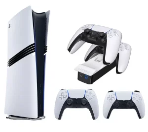 Win SONY PlayStation 5 Pro, PS5 DualSense Wireless Controller (White) & PlayStation 5 Twin Docking Station Bundle